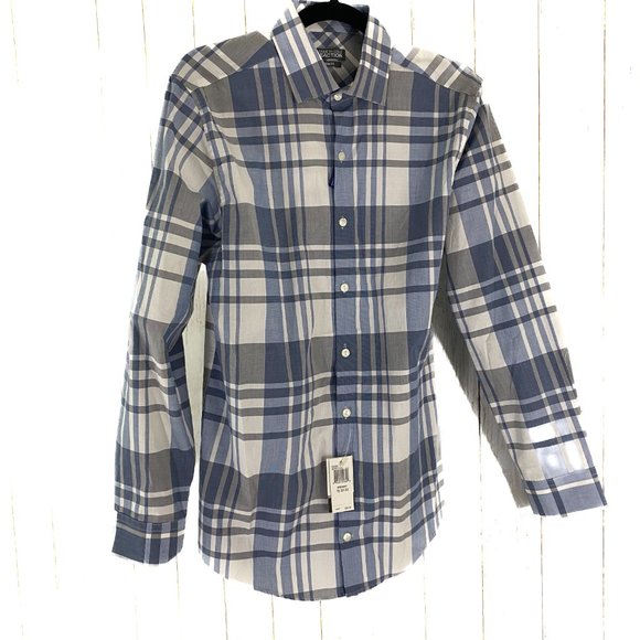 Kenneth Cole | Oeko-Tex Men's New Navy Long Sleeve Button Down Dress Shirt 32 33 - Picture 3 of 14